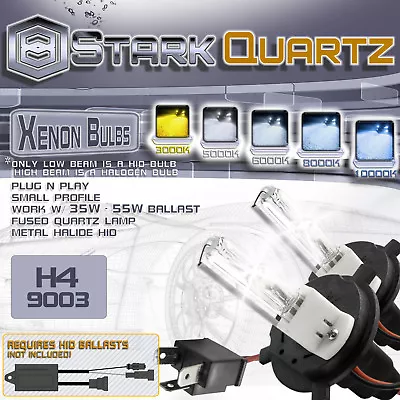 35W / 55W HID Xenon Replacement Bulbs For Kit Dual Hi Lo Bulbs - H4 HB2 9003 (1) • $10.79