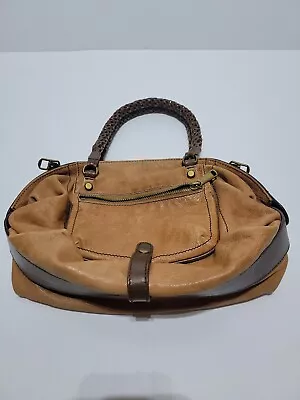 Gryson Olivia Brown  Skye  Made In Italy Two Toned Leather Satchel Bag • $200