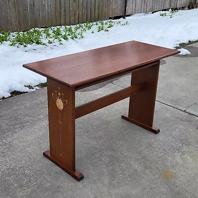 Stickley Mission Oak Arts & Crafts Harvey Ellis Collection Desk Table W Inlay • $1295