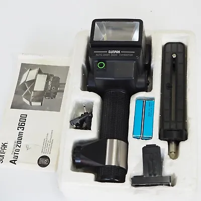 Sunpak Auto Zoom 3600 Thyristor Hammerhead Handle Mount Flash Gun Camera Flash • £44.99