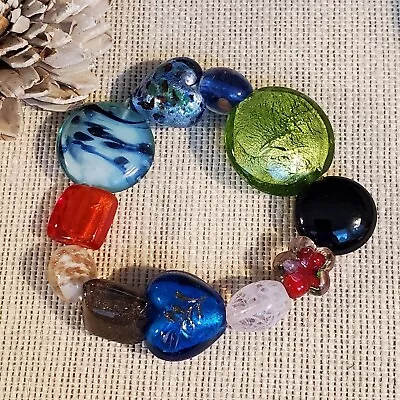 New Vintage 56g Lot Mixed Color Shape Artisan Murano Lampwork Glass Beads 9091K • $12.95