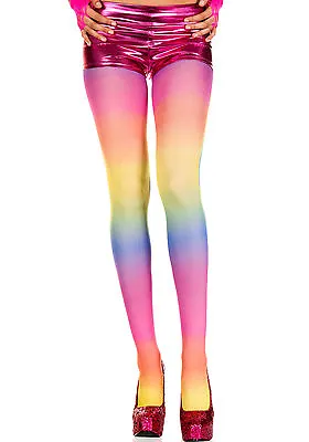 Rainbow Multi Colour Opaque 70 Denier Tights Sexy Designer Lingerie P37007 • £10.39