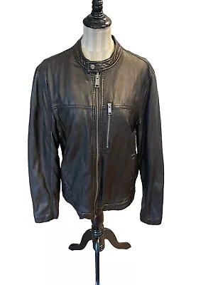 Marc New York By Andrew Marc Men's Sedgwick Faux Leather Moto Jacket Black Sz M • $45