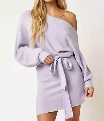 Blue Blush The Lexi One Shoulder Sweater Mini Dress For Women - Size M • £45.74