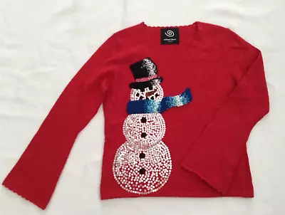 NEW WITHOUT TAGS * Michael Simon Embroidered Sweater * Snowman * S • $46.99