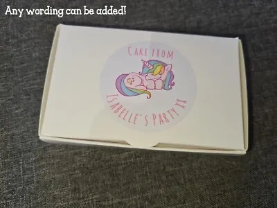 Personalised Cake Box Boxes Birthday Party Christening Baby Shower Unicorn • £55.99