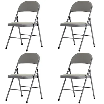 4-Pack Commercial Contoured Folding Chairs Steel Frame Seat Heavy Duty • $62.99