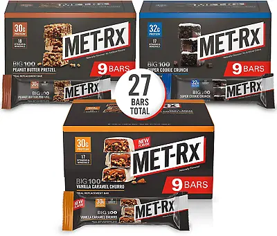 MET-Rx Big 100 Colossal Protein Bars Healthy Meal Replacement Snack Variety Pack • $88.57