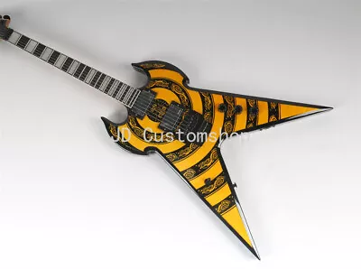 Warhammer FR Norse Dragon Zakk Wylde Electric Guitar Flamed Maple Top Yellow • £329