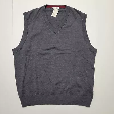 $45 • Buy CLOTHERIE PHOENIX 2XL Gray V-Neck Pullover Merino Wool Men's Sweater Vest NWT 