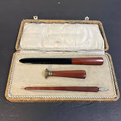 Vintage Art Deco Bakelite Writing Set Pen Letter Opener Wax Seal • $195