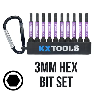 10 X 50mm Hex 3mm H3 Allen Impact Bits Driver Screwdriver Set 1/4  • £8.99