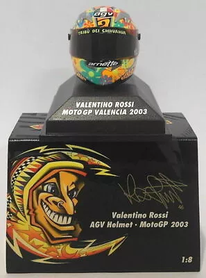 Minichamps 1/8 Scale 397 030086 - AGV Helmet Moto GP Valencia 2003 V. Rossi • $56.99