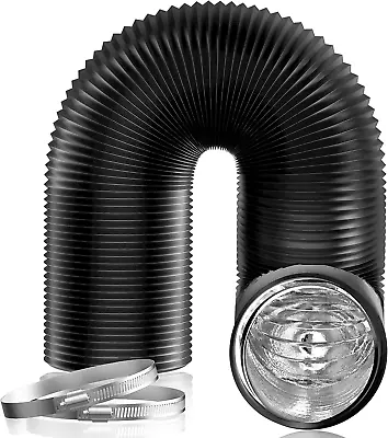  6 Inch Air Duct - 16 FT Long Black Flexible Ducting HVAC Ventilation Air Hose • $33.99