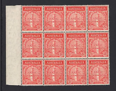 M2062 Australia 1935 SG154 - 2d Scarlet In A Left Marginal Block Of 12. • £29.75