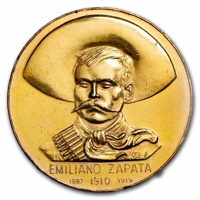 (1960) Mexico Gold Emiliano Zapata Medal AU • $4181.21