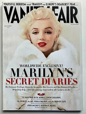 MARILYN MONROE- SECRET DIARIES November 2010 VANITY FAIR Magazine GIORGIO ARMANI • $7.50