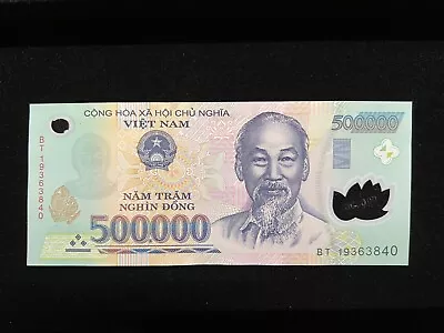 500000 VND Vietnamese Dong Polymer Banknote - Uncirculated - Brand New Crisp • $35