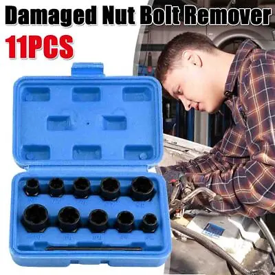 11PCS Locking Wheel Nut Remover Grip N Twist Sockets Damaged Rounded Bolts Tool • £11.99