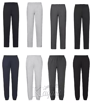 Fruit Of The Loom MEN CLASSIC JOG PANTS Elastic & Open Hem THICK Jogging Bottoms • £11.99