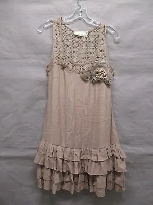 A’reve Dress Womens Small Lace Embroidered Flowy Lined Bohemian Ruffles Ladies • $23.90