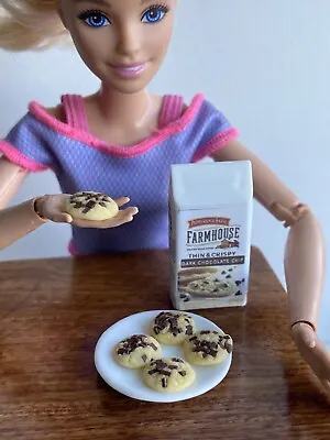 7Pcs 1:6 Barbie Miniature Handmade Pepperidge Chocolate Farmhouse Cookies • $8.99