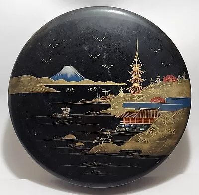 Vintage 1940's Black Lacquered Japanese Condiment Tray Sushi Asian • $24.87