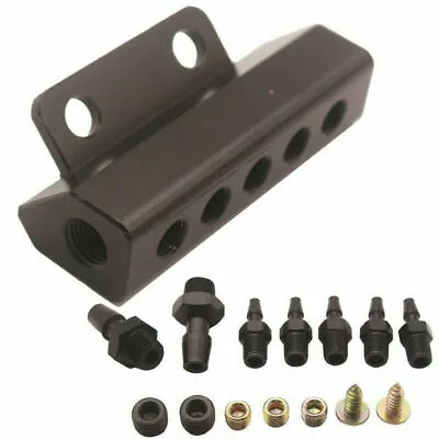 5 Port Car Vacuum Block Intake Manifold Kit Fuel Gas Wastegate Turbo Boost Black • $17.99
