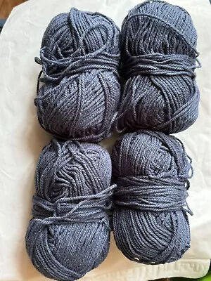 Lot Of 4 Skeins Yarn Blue Approx 7 Oz Total Mill Ends ? • $9.99