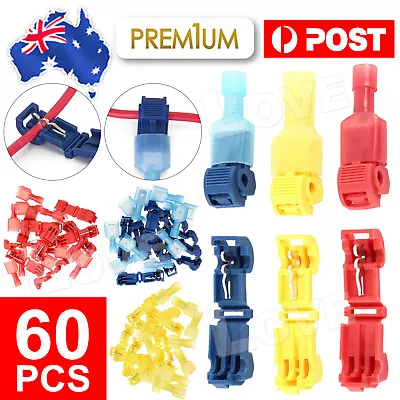 60PCS T-Tap Electrical Wire Crimp Terminals Quick Splice Cable Connectors NEW • $5.85