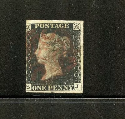 Great Britain #1 (G086) Queen Victoria  Penny Black  (3) Margins U CV$350.00 • $69.90