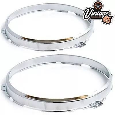 Classic Car 7  Headlight Headlamp Retaining Anello Inner Surrounds Bezel Pair • $216.70