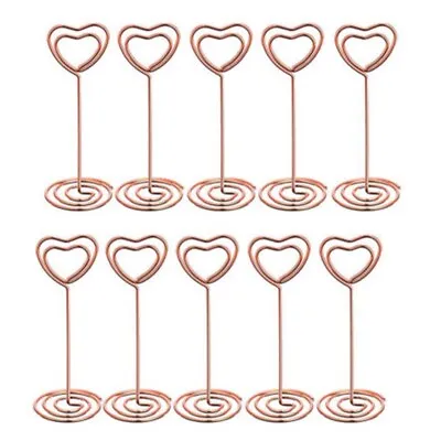 10x Heart Pattern Table Number Name Card Holder Party Memo Photo Stand Note Clip • £6.01