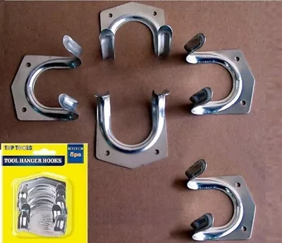 5 X Double Arm Tool Storage Hooks Garden Workshop Garage Shed Tools Tidy Hook • £5.99