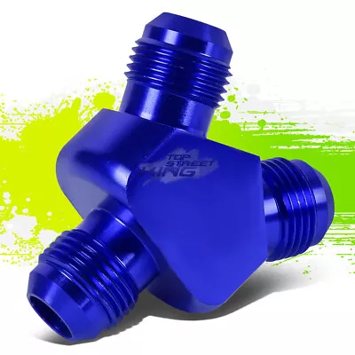 6-an Male Flare Y-block Adapter Splitter/union -2x 6an Blue Aluminum Fitting • $5.25