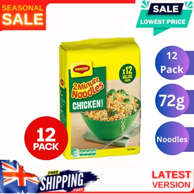 12 X 72g Maggi 2 Minute Noodles Chicken Quick Lunch Meal Value Bulk Value Pack • $12.89