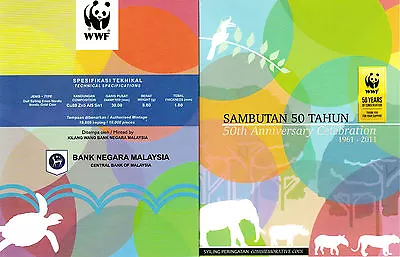 Card Coins 2011 Malaysia 50th WWF Commemorative 1 Ringgit Nordic Gold Coin BU • $19.50