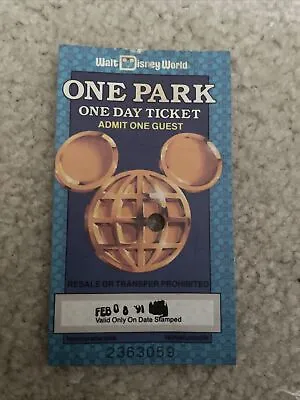 Vintage Walt Disney World One Park One Day Ticket Magic Kingdom EPCOT MGM 1991 • $4.99
