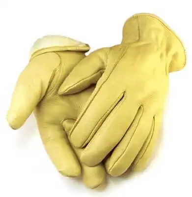 Northstar Mens Full Grain Tan Deerskin Gloves Lined 100 Gram 3M Thinsulate 013T • $33.95