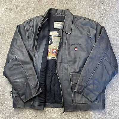 Vintage Armata Di Mare Marina Militare Leather Jacket Flight Air Force Womens • $31.10