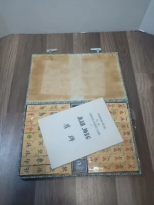 Vintage Mah Jong Game Tile Set Wood  • $49.99