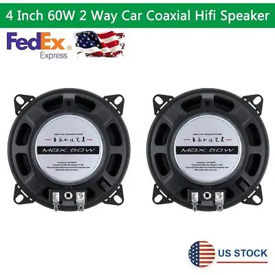 2Pcs 4  60W Car Coaxial Full Range Speakers Vehicle Door Audio Radio Stereo USA • $28.89