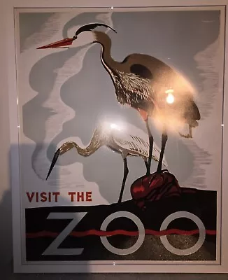 Set Of 3 Framed U.S. Travel Bureau Posters 16 × 20 Yellowstone Montana & Zoo • $60