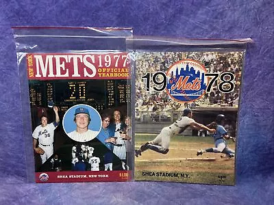 METS Lot Of 2 Official Yearbooks - 1977 1978 - Near Mint In Plastic! • $21.99