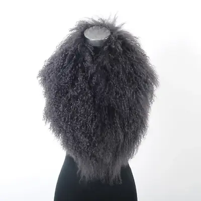 Real Fur Scarf Detachable Mongolian Lamb Fur Collar Scarf For Women Garments • $73.89