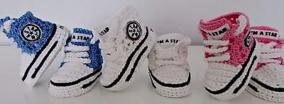 £4.99 • Buy Baby  Newborn Crochet Knitting Hand Shoes Trainers Sneakers Clothes Socks Boots