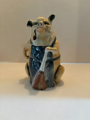 Majolica Pig With Pipe Tobacco Jar Made In Portugal • $106