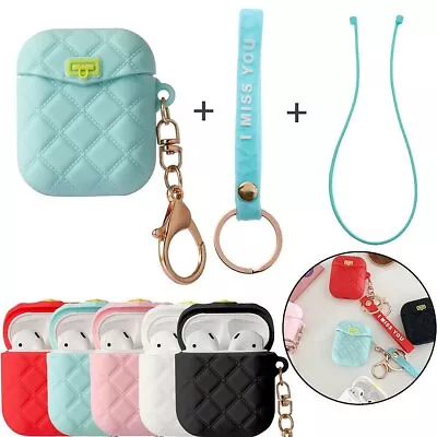 $11.96 • Buy For Apple AirPods Pro 1 2 Gen Silicone Case +Keychain Protective Full Cover Skin