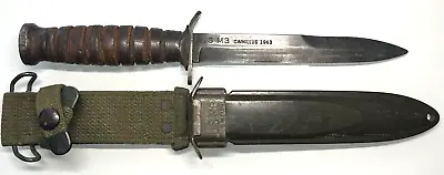 Rare Dated  US M3 Camillus 1943  Fighting Knife W/ USM8 -  B.M.CO.  Scabbard • $1500