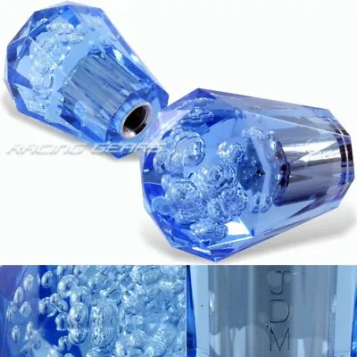 VIP 60mm Transparent Manual Blue Diamond Crystal Bubble Shift Knob Universal 3 • $17.95